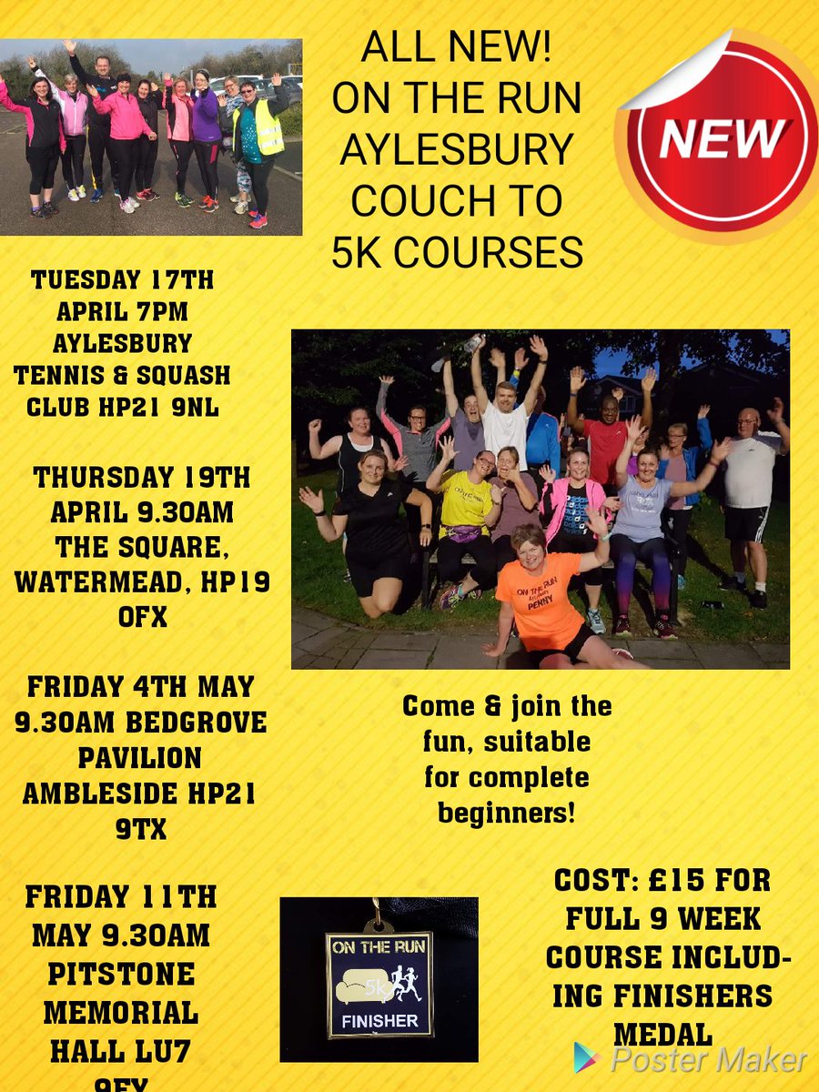 Here they are, our ALL NEW Couch to 5k courses - come and join us!
In partnership with <a href="/Leap_BMK/">Leap BMK</a>