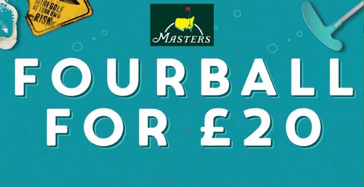 FOURBALL FOR £20 🏌️‍♂️⛳

Come along to Mr Mulligan’s to celebrate the Masters tournament!

You + 3 Friends = 18 holes for £20 🎉

Simply turn up all day every day between 5th – 8th April 2018 from 5pm. 
#Masters #themasters2018 #golf #golftournament #Cheltenham