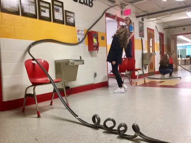 CapertonCenter's tweet photo. Visited @edison_middle today for ongoing talks by Chip Pickering from @PickeringUSA. Watched engaged S's troubleshoot their roller coasters and apply their research to their models.  Potential and kinetic energy. #pbl https://t.co/EhRT9p8xrU
