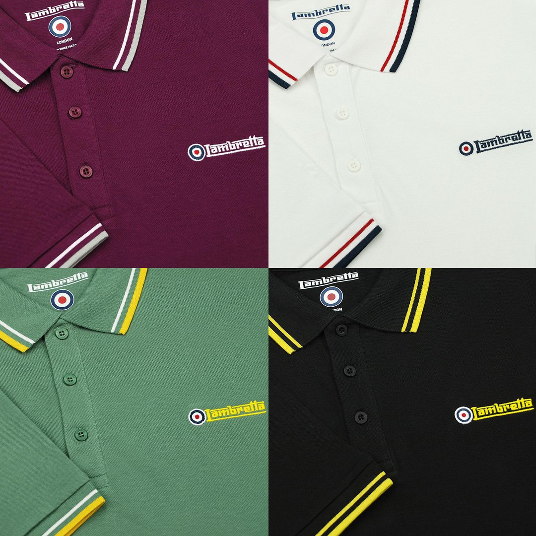 Lambretta tipped polos in various colours from £20 in our up to 60% off SALE across many brands @ modfellas.com #ModClothing #MensFashion