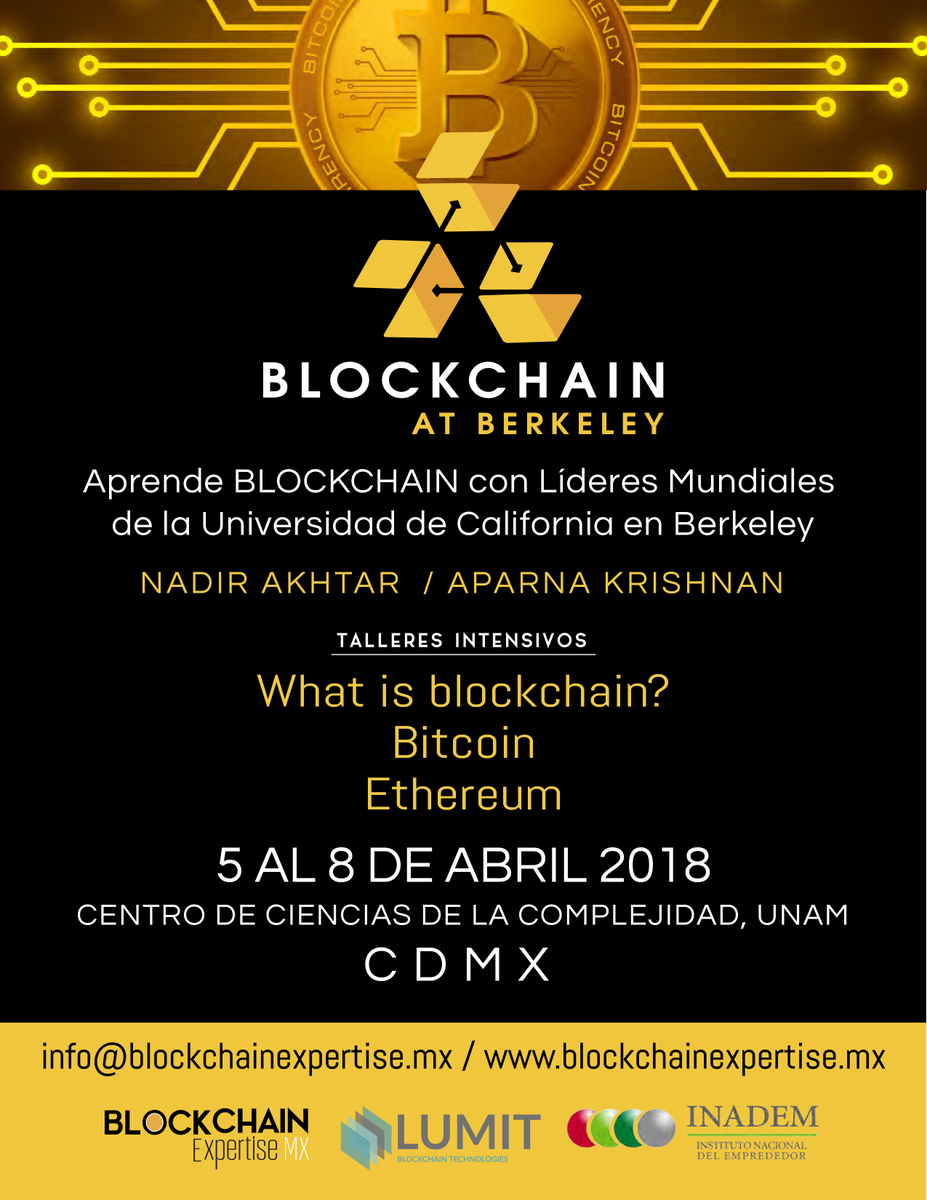 blockchain_mex's tweet photo. Los fundadores del grupo de blockchain más importante del planeta @CalBlockchain llegarán mañana a la #UNAM para dar un curso intensivo sobre tecnología Blockchian. https://t.co/3KuuMze0vj