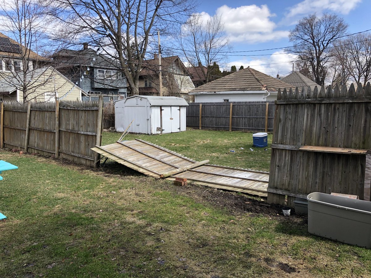 MikeyRodriguez's tweet image. Well ... there goes my fence. Again! #roc #windstorm @DandC