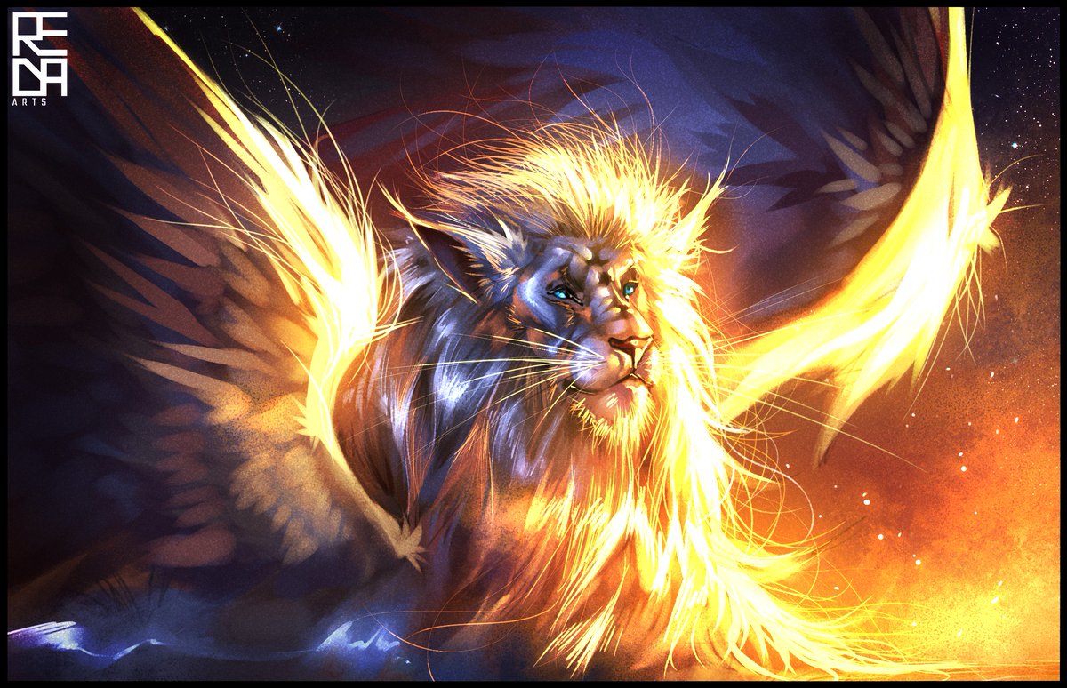 RedaDraws on Twitter: "A little commission made for Gjappy - Gjappy the  celestial lion -… "