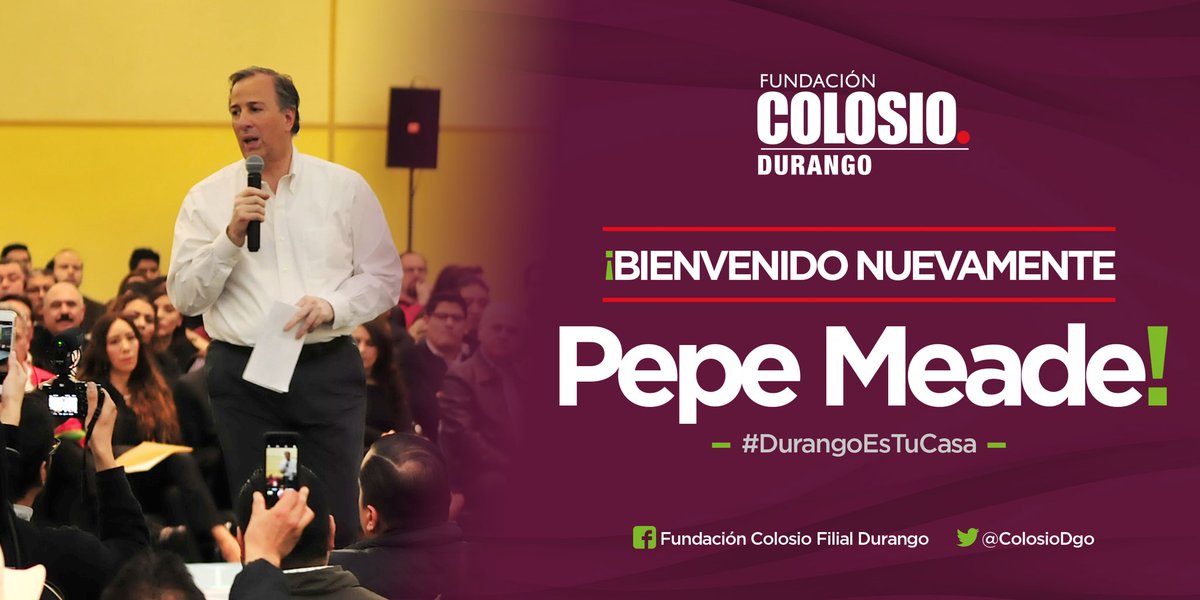 FColosioDurango's tweet photo. En Durango @JoseAMeadeK presentó hace unos meses, en los puntos de encuentro, sus ideas para mejorar la seguridad de los mexicanos. Hoy regresa nuevamente, como candidato a Presidente de México, a refrendar su compromiso con los duranguenses. ¡Bienvenido! #DurangoEsTuCasa https://t.co/FKEJQvG5er