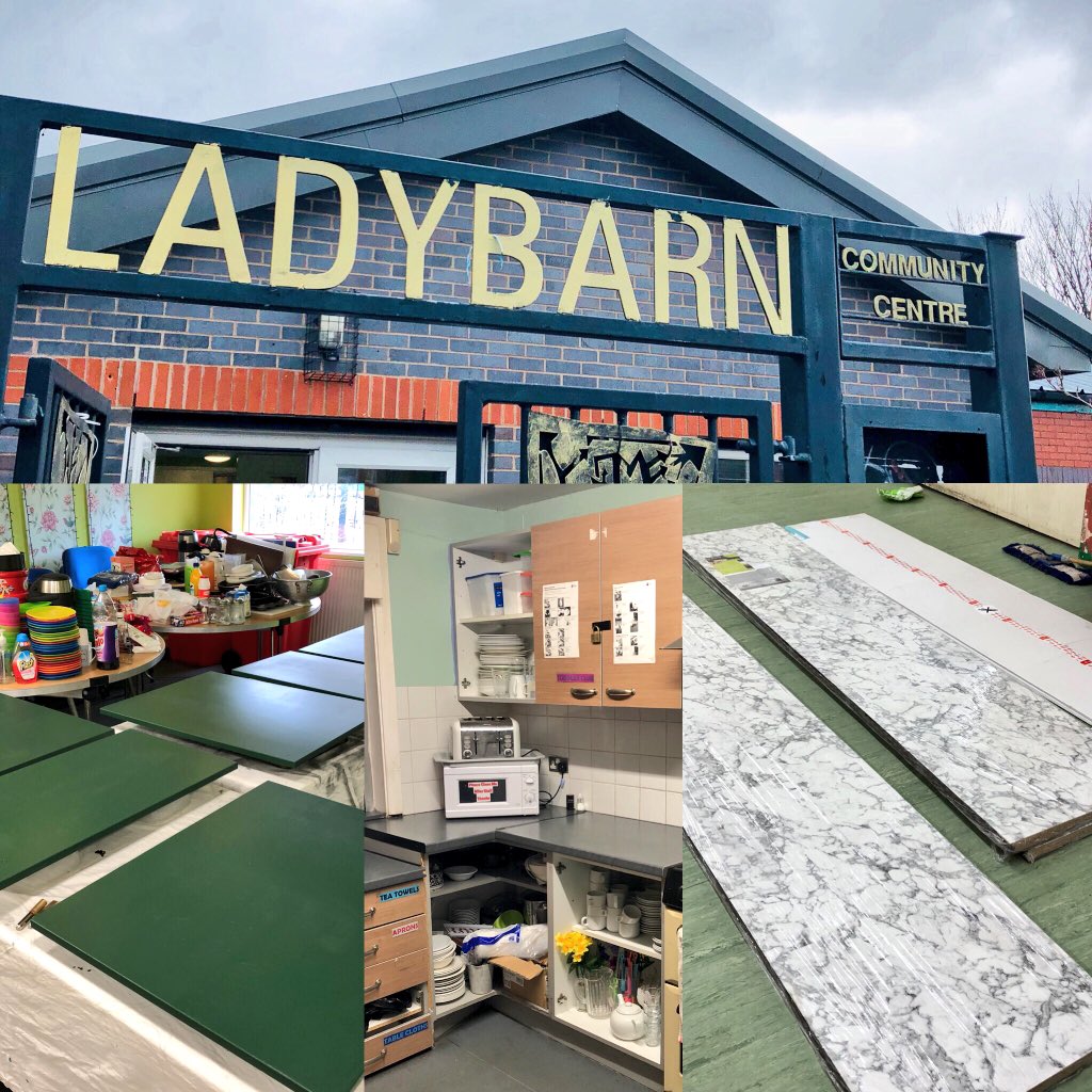SianReform's tweet photo. Cracking on a pace with the community kitchen at Ladybarn. Doors are painting up a treat, Ikea visit for units done and @bushboard worktops arrived & fabulous. Looking forward to big changes tomorrow :) #ladybuilder https://t.co/QUU7kBhpT4