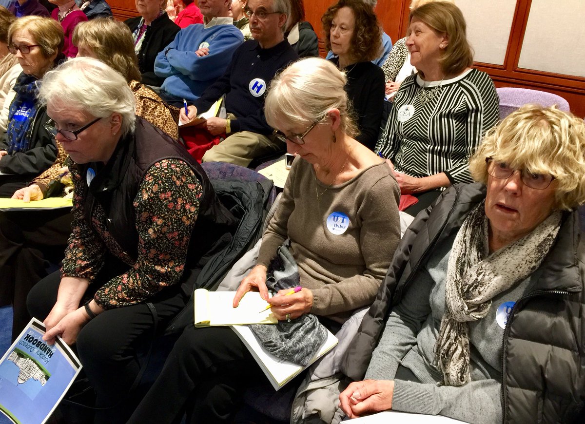 AFTCT's tweet photo. Today scores of retired #union members in #AFTCT, @ARTConnecticut &amp; @CEANews gathered at #CTGeneralAssembly to demand lawmakers roll-back unfair #TeacherTax, restore promised credits, act to stabilize #pensions. #RetirementSecurity @AFTTEACH https://t.co/vbdIwMmw7J