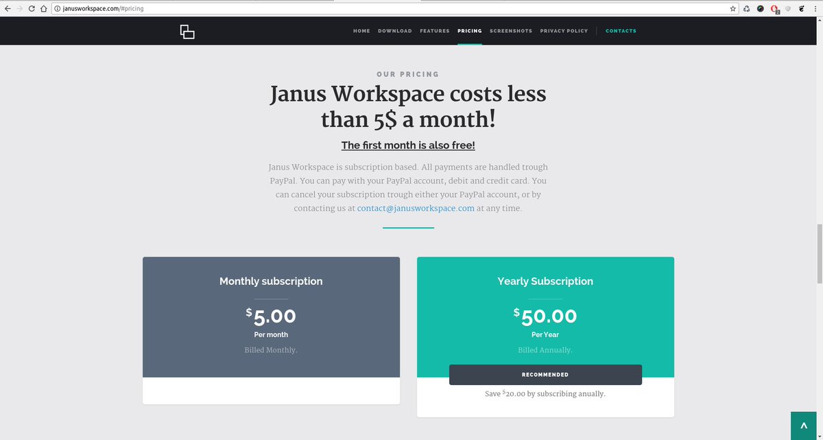 JanusWorkspace's tweet image. Janus Workspace pricing has been changed. From now on the subscription options are:
$̶1̶0̶ $5 for a monthly subscription
$̶1̶0̶0̶ $50 for an yearly subscription
Or in other words - Janus Workspace just became 50% cheaper!!! 🎉🎉🎉