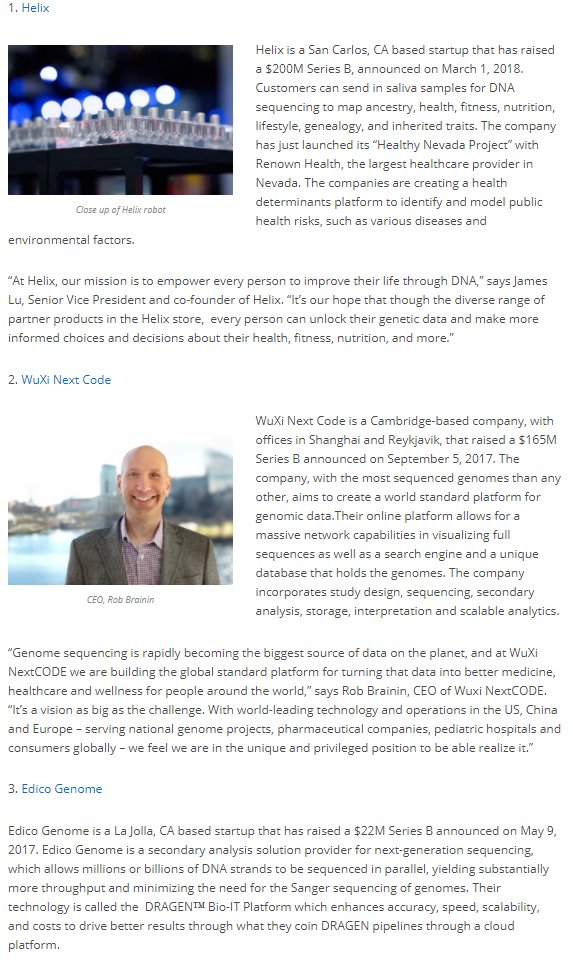 The Top 3 Big Data and Genomics Companies are in the #Big3Bio regions: medtechboston.medstro.com/blog/2018/04/0… … <a href="/my_helix/">Helix</a> @WuXiNextCODE <a href="/EdicoGenome/">Edico Genome</a> #BigData #Genomics