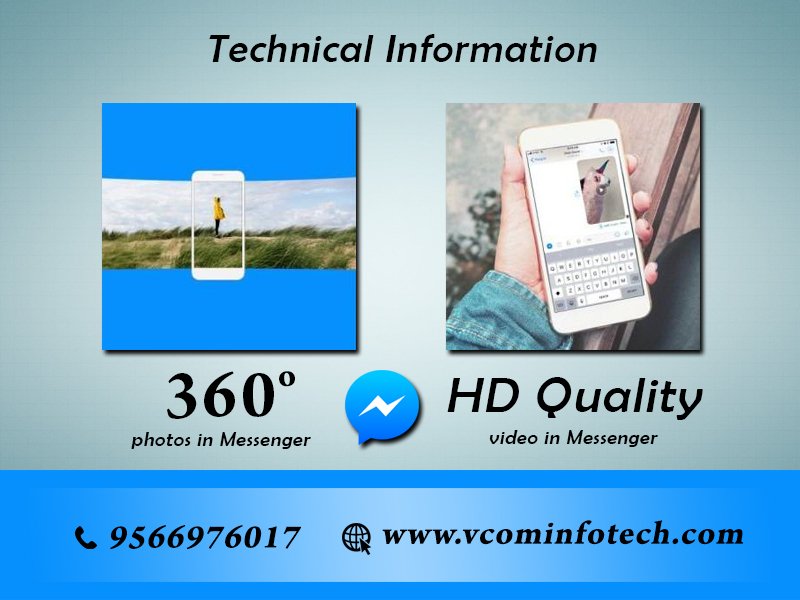 VcomInfotech's tweet image. #Facebook #Messenger now lets you share 360-degree photos and #HD_videos ! For more #tech_info please Click Follow button👍