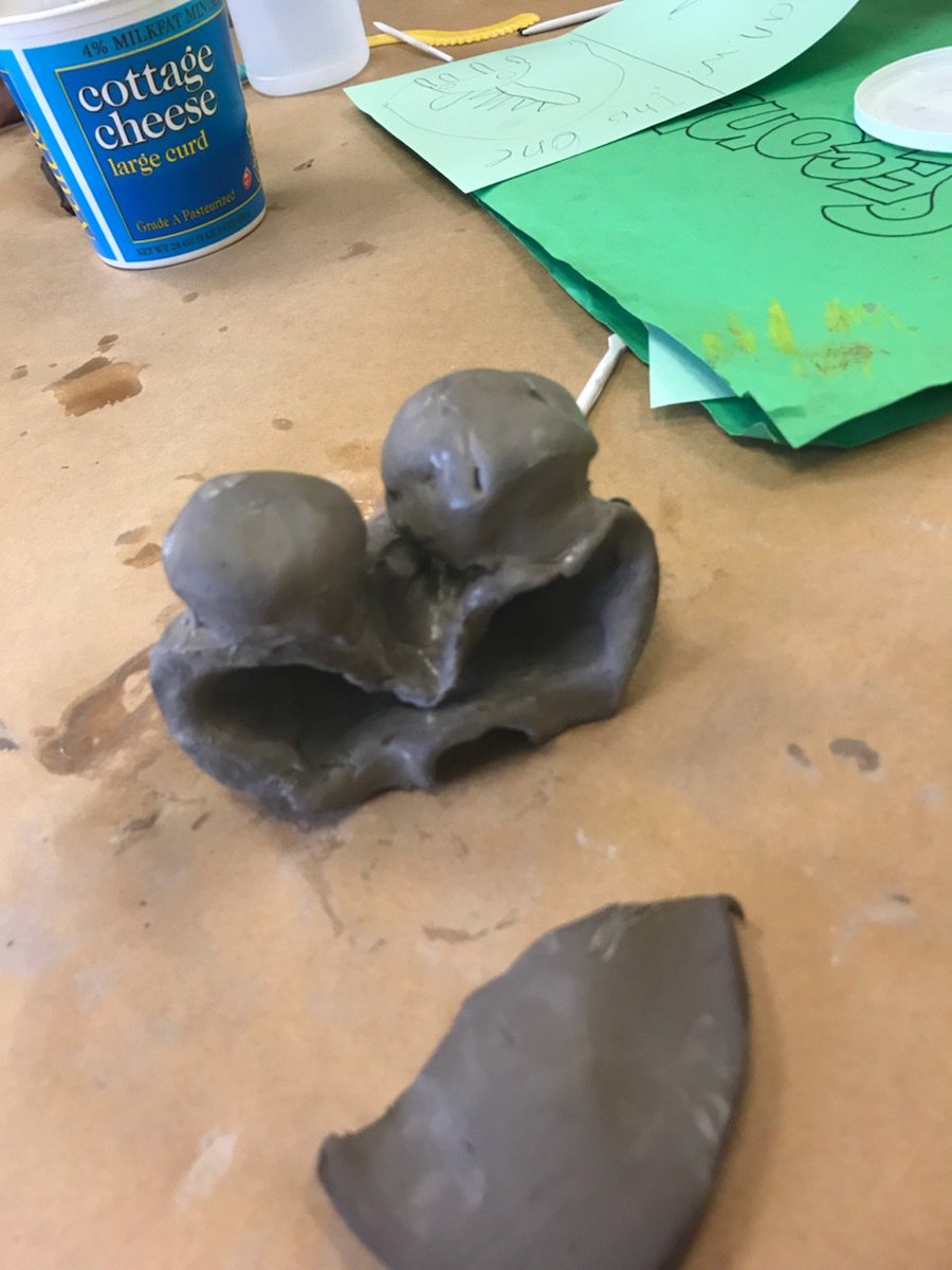 5th grade is beginning their clay sculptures! Pinch pot monsters, they are so fun, and students are really enjoying getting to work with a new material! #greatplacetoworkandlearn