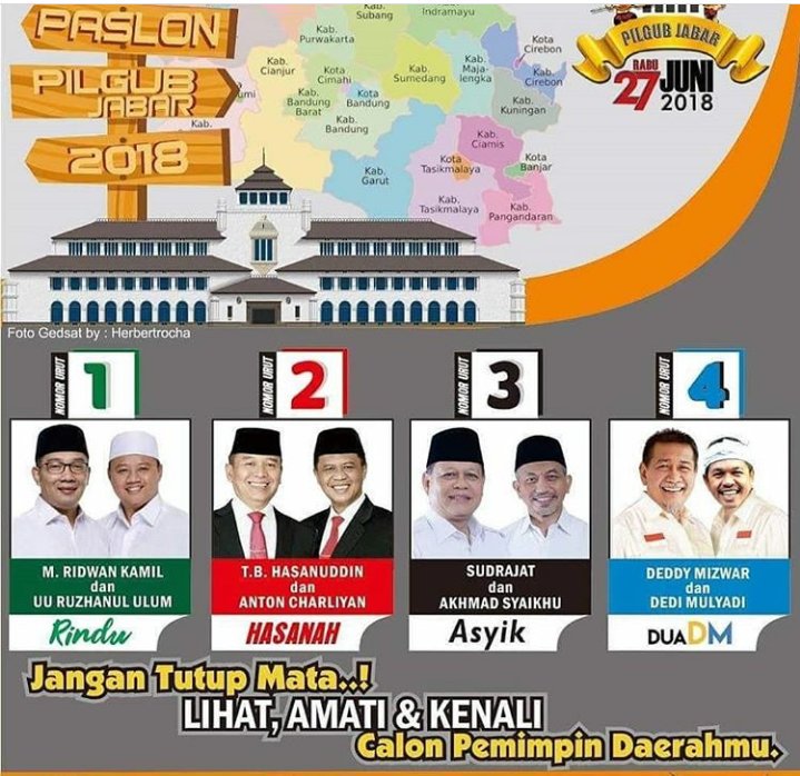 Agsos_subang's tweet photo. Jangan tutup mata!!  Lihat, amati dan kenali calon pemimpin daerah mu. 

Gunakan hak pilih mu sebaik2nya 😉

#KPUDsubang
#pilkadaserentak2018
#pilkadajabarsemarak https://t.co/pwDkhzk1Jw