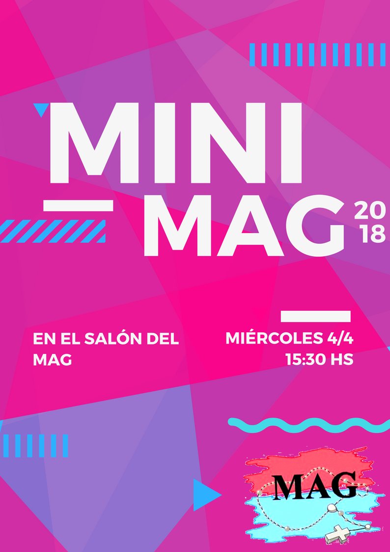 mag_guada's tweet photo. No te olvides que hoy empieza el #MiniMag2018 
Si estás en 1er o 2ndo año, pasate! https://t.co/s0eS6NgK4d