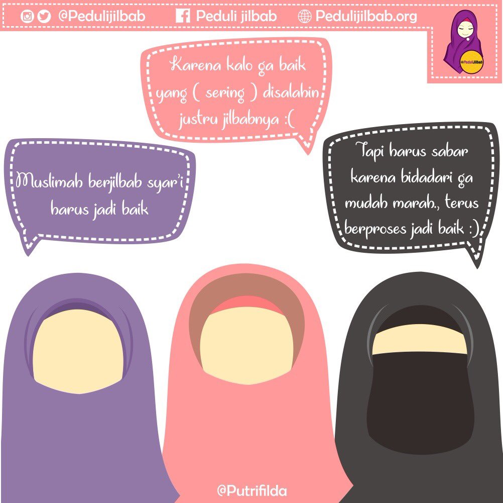 pedulijilbab's tweet photo. 2. “Kok kesel ya?"|| Sabar. Ingat kan bidadari ga mudah marah. Yg perlu kita lakukan hanya terus berproses jadi baik

#pedulijilbab #jilbabsyari #berjilbabsyariyuk #taatsyariat #akucintaislam #dakwahkreatif https://t.co/o7FVIZPVlS