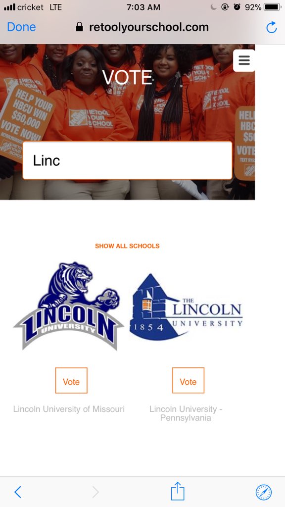 YoungKings218's tweet photo. You can still vote multiple times. Let’s retool Lincoln University. Link in bio https://t.co/KemeTwyIhe