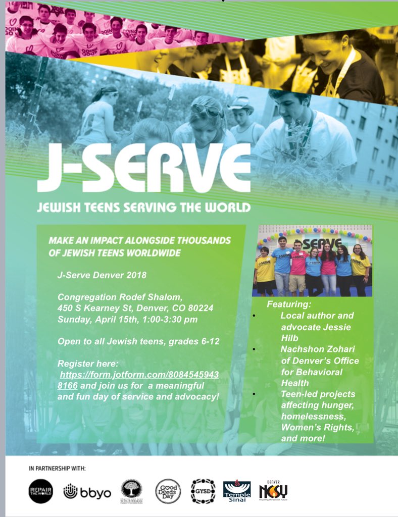 RMR_yehudiah's tweet photo. Are you a Jewish teen grade 6-12??? Sign up for Jserve!! See you on April 15th! https://t.co/U86eZClb5f