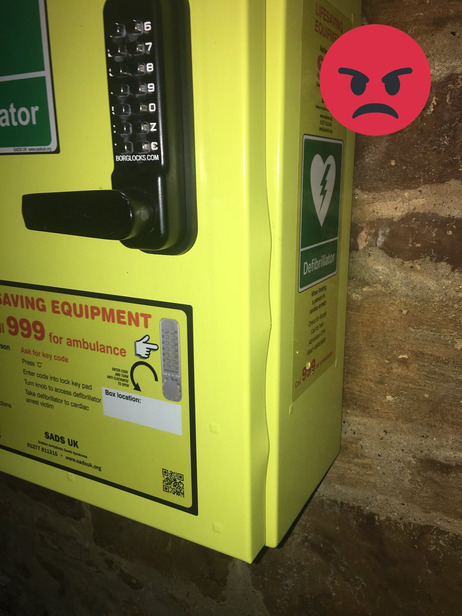 A Community Public Access Defibrillator has been forcefully removed from a locked cabinet in #LittleHarrowden depriving local people of life saving equipment. Not only is this behaviour reckless it is also theft. Contact <a href="/NorthantsPolice/">Northants Police</a> on 101 or <a href="/EMAS_CFR/">EMAS Community Response Team</a> with any info - LR