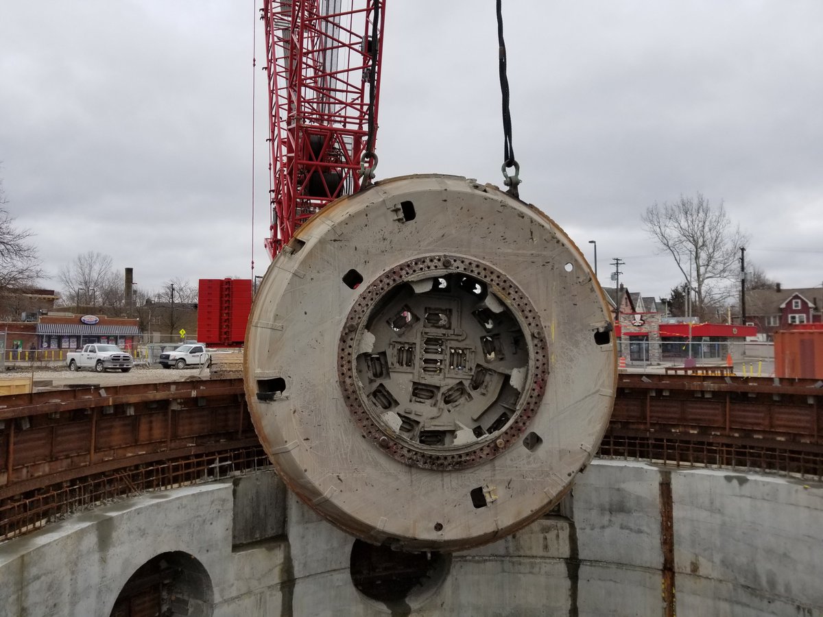 neorsd's tweet photo. JOKE: Why did the 300,000-pound tunnel boring machine cutterhead cross the road? https://t.co/h1zwWBSKds