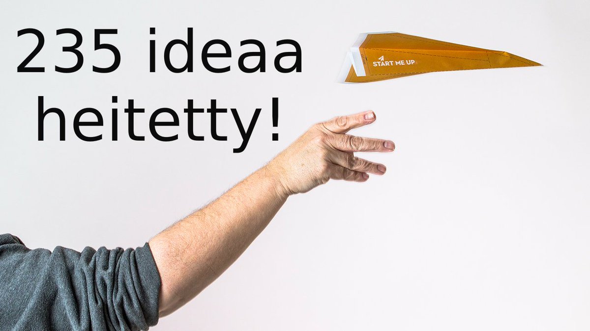 Uusi ennätys: #startmeup-liikeideakilpailuun tuli 235 ideaa! Kiitos kaikille osallistujille. Raati aloittaa urakoinnin, ja voittajat julkaistaan 9.5.