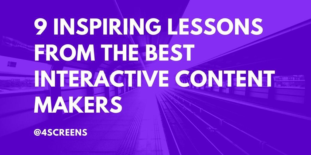 4Screens's tweet photo. 9 Inspiring Lessons From the Best Interactive Content Makers https://t.co/yNqSe6QgA0
#contentmarketing #interactivecontent #marketingtips https://t.co/Badkcpi0Ab