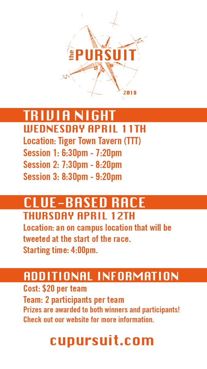 ClemsonPursuit's tweet photo. #ClemsonPursuit starts one week from today! Find a friend and register at https://t.co/HrfSsPBKgt to benefit the Student Emergency Fund. Registration includes a free t-shirt and prizes such as apple watches, free Clemson rings, and @MusicMidtown tickets on us! https://t.co/euTMG1vGil