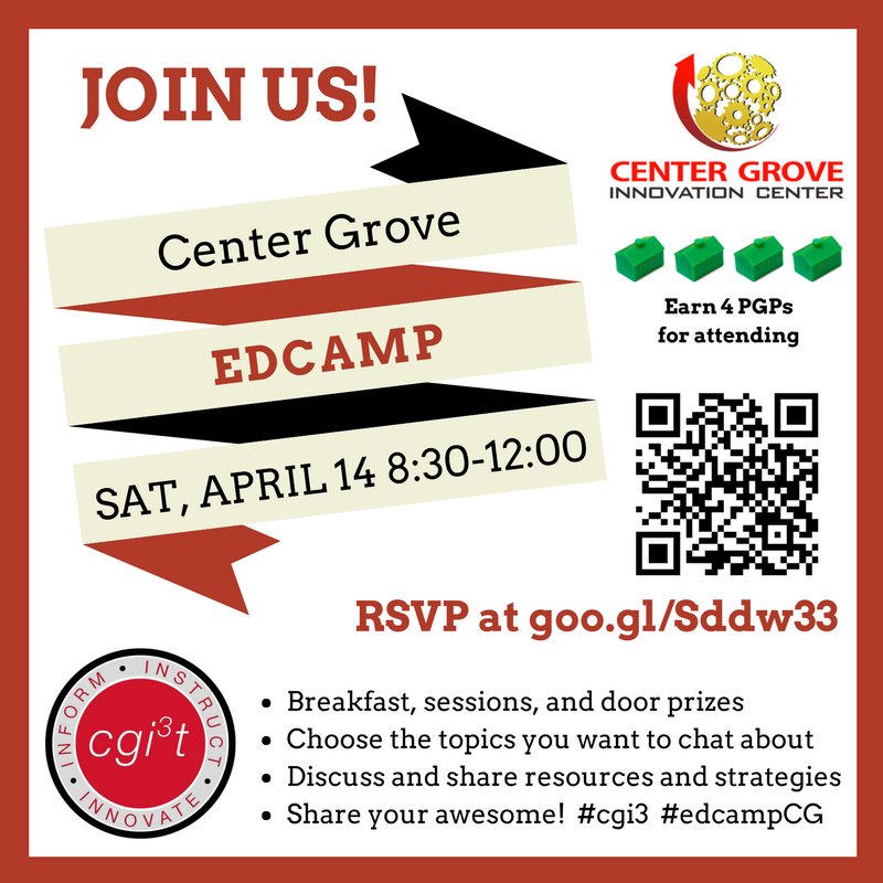 CG Teachers ~ Join us next Saturday for our Spring EdCamp! You'll love this type of PD which is 100% based on your interests and needs. #e3cg #cgi3 #EdCampCG