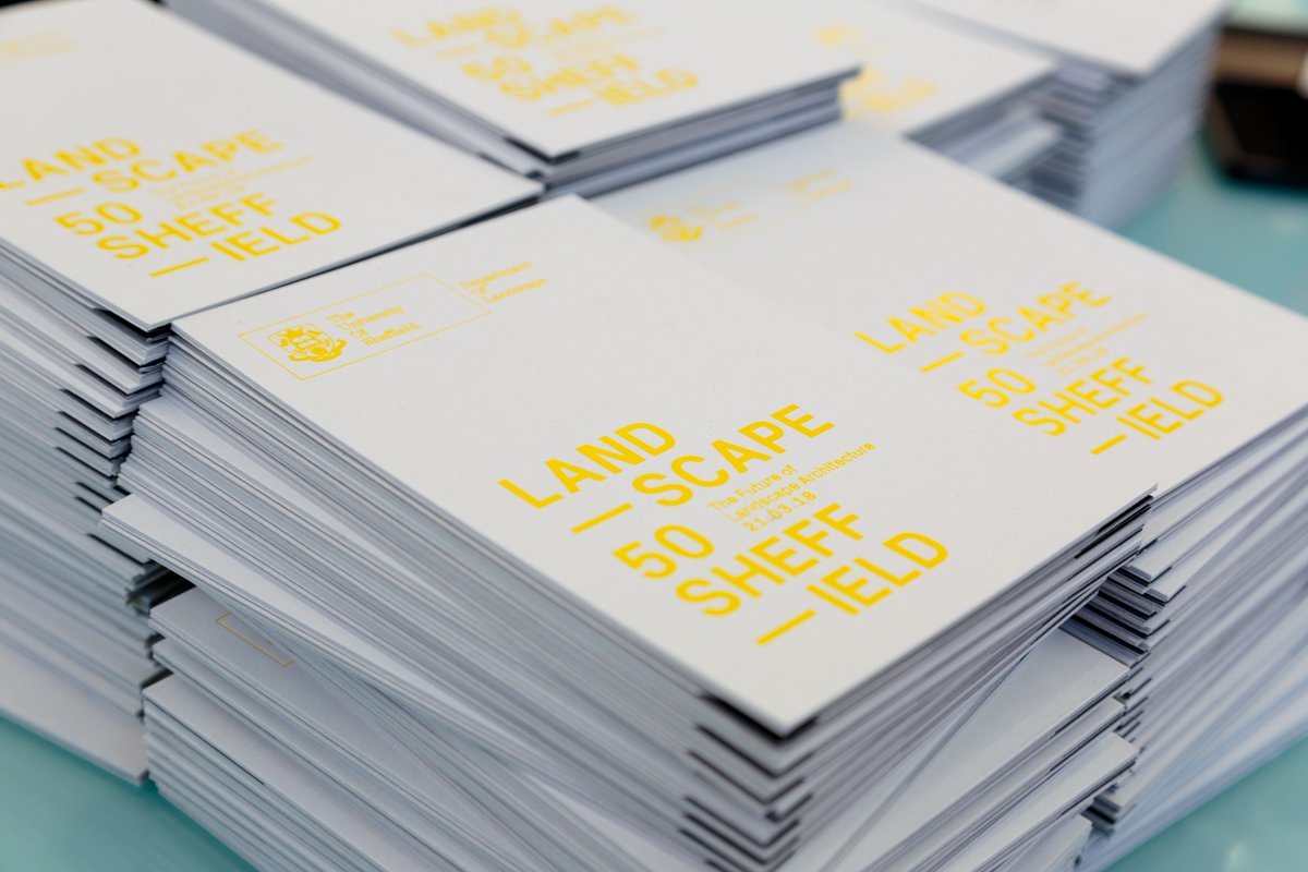 studiodbd's tweet photo. Did some work for @LandscapeSheff a few weeks back for #landscape50 - brand creation and exhibition design. All based around a 5 sided shape to represent the 5 decades being celebrated. https://t.co/TxG80VQ0AL