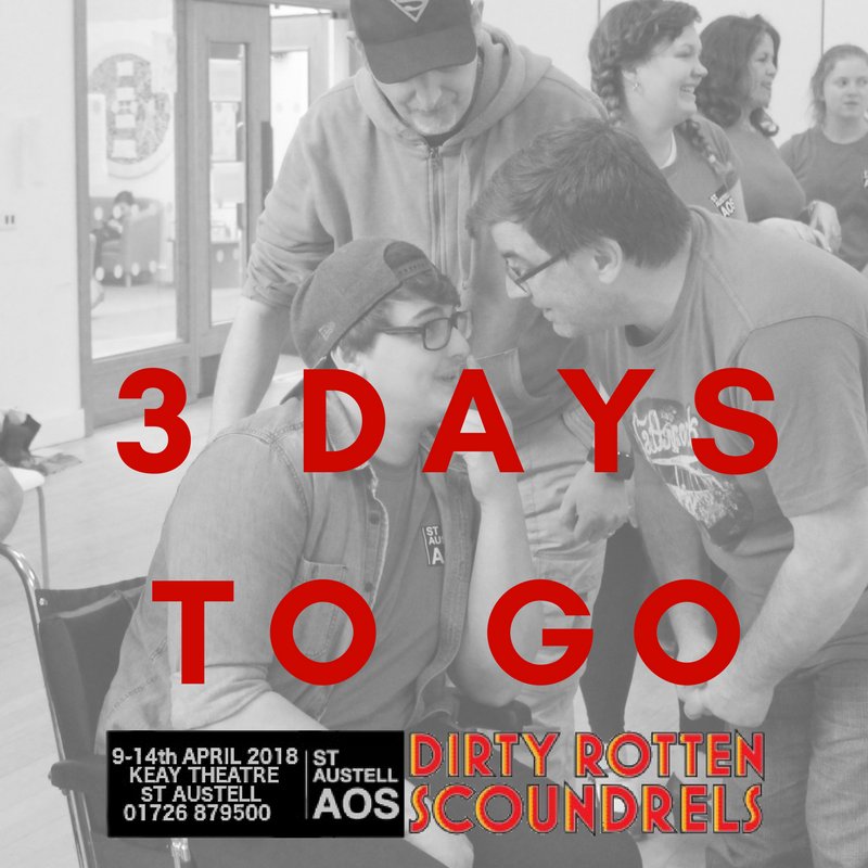 3 days to go! We've said goodbye to our fabulous rehearsal space at @Carclaze and we're ready for our first walk through on the Keay Theatre stage at @CornwallCollege Tickets: goo.gl/H35bjz