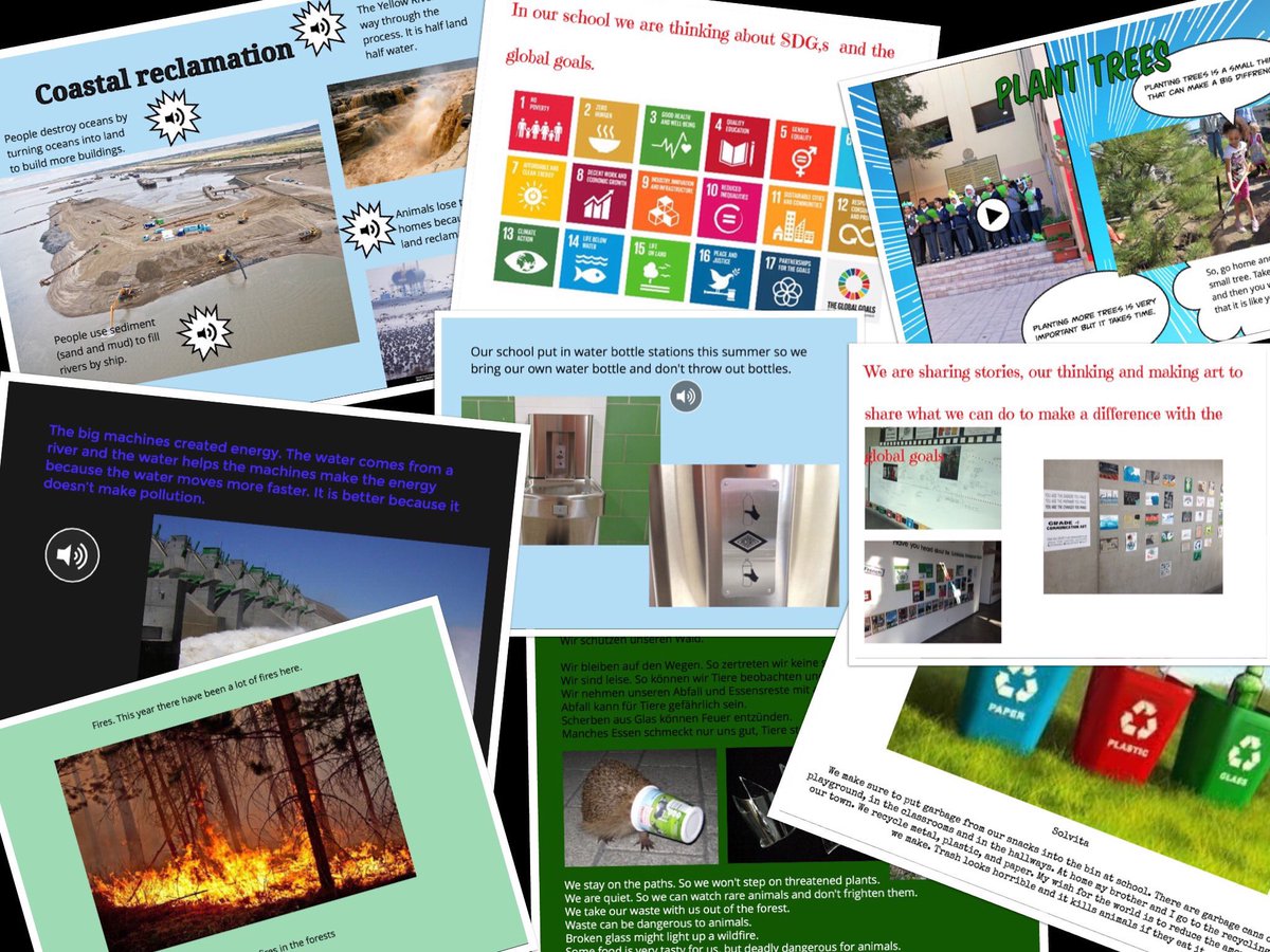 mshsimpson1's tweet photo. We finally finished reading all of our #GlobalBookProject books.  So many great ideas for how to help the environment.  Kids around the world working together to help the Earth!  #TeachSDGs #SDGs #GlobalGoals https://t.co/iJ6XNr9ec3