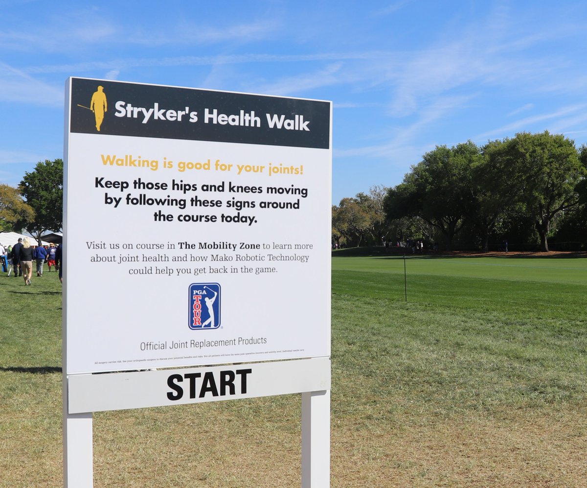 TravelersChamp's tweet photo. It’s National Walk Day! Get out for a stroll today and stay #StrykerActive to improve your golf game. Look for the Stryker Health Walk at the 2018 #TravelersChamp to learn about joint health and to keep your #golf game strong. https://t.co/jzQbDnxp1f