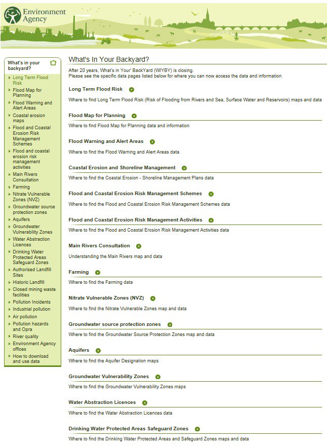 After 20 years <a href="/EnvAgency/">Environment Agency</a> ‘What's In Your Backyard?’ #WIYBY is closing. Don’t despair! The #geoscience information you need is still available. Check out these threaded tweets today to find out where to still find the data...