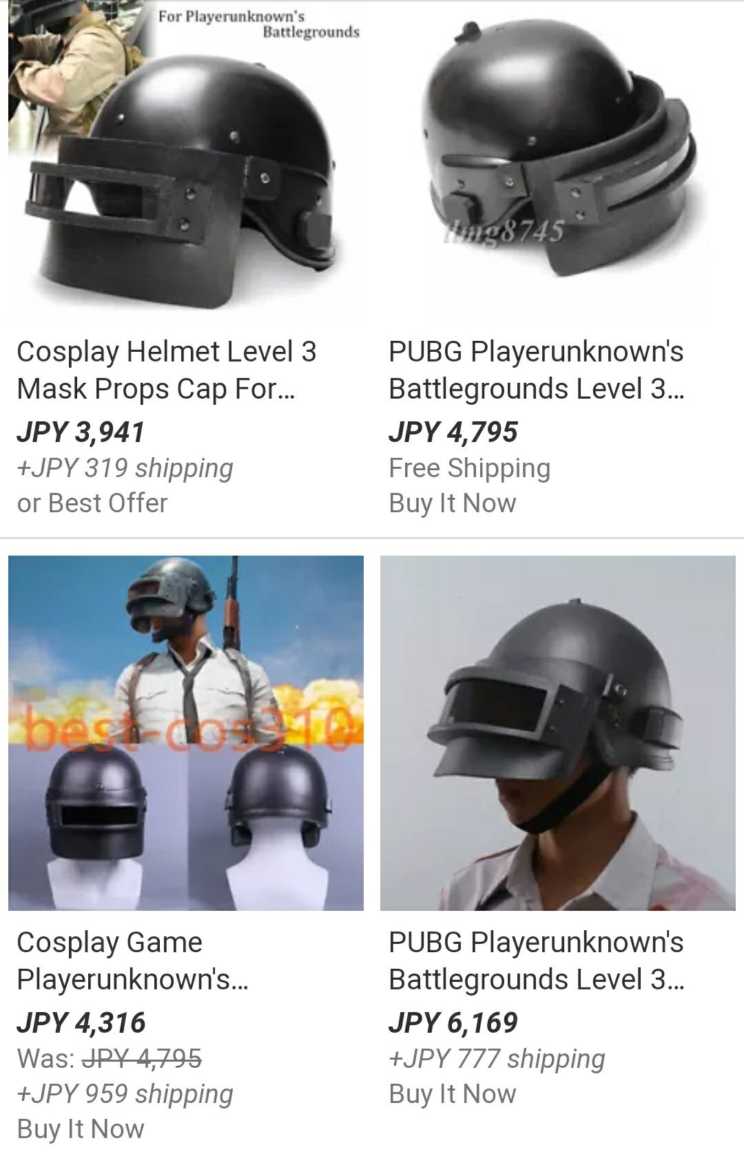 Playerunknown's Battlegrounds PUBG Level 3 Helmet Game Cosplay Prop Cap Mask