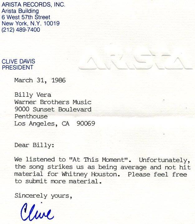 Happy Birthday Clive Davis! Thanks for turning down my song, so I could end up doing it myself! 