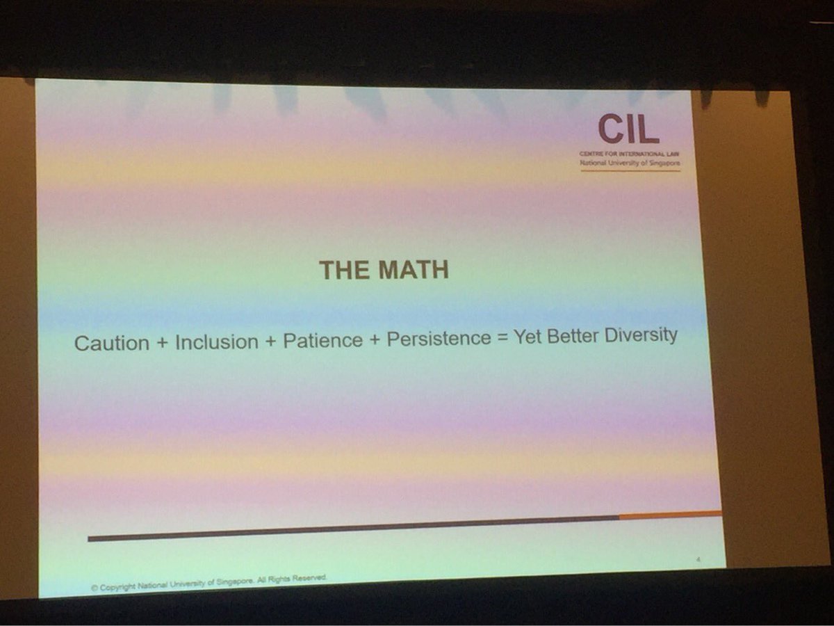 CarolineRichard's tweet photo. A new equation for diversity in international arbitration. Thanks, Lucy Reed, for the inspiring keynote to today’s @ITA_CAIL-@asilorg conference on diversity and inclusion in international arbitration. https://t.co/c5tYkdGqvz