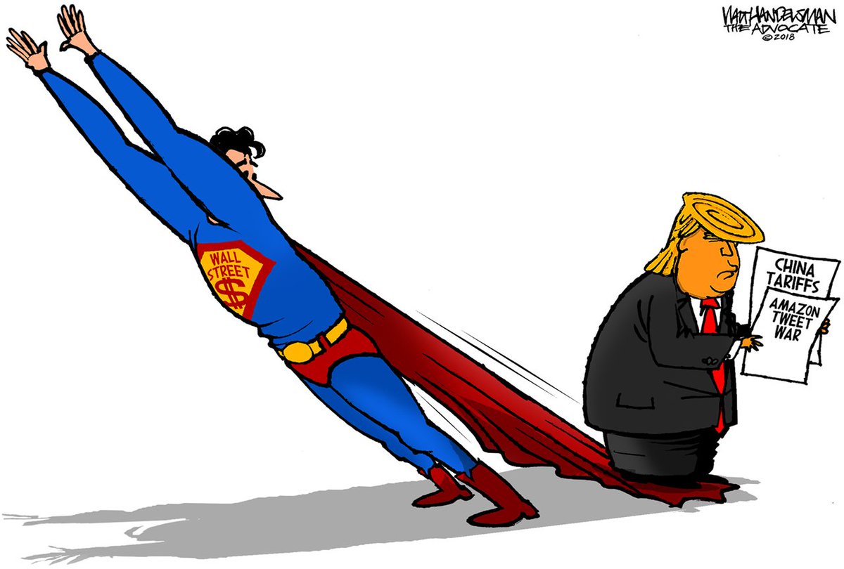Walt_Handelsman's tweet photo. Today's toon #Trump #Chinatariffs #WallStreet #Amazon #trumpamazon #TrumpTradeWar https://t.co/yF2WHB50Ek