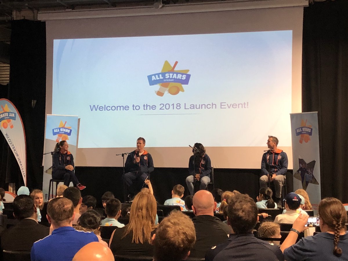 Fantastic start to <a href="/allstarscricket/">All Stars Cricket</a> national launch @edgbaston with <a href="/Eoin16/">Eoin Morgan</a> <a href="/Sarah_Taylor30/">Sarah Taylor</a> <a href="/isaguha/">Isa Guha</a>  <a href="/MichaelVaughan/">Michael Vaughan</a>  🏏⭐️