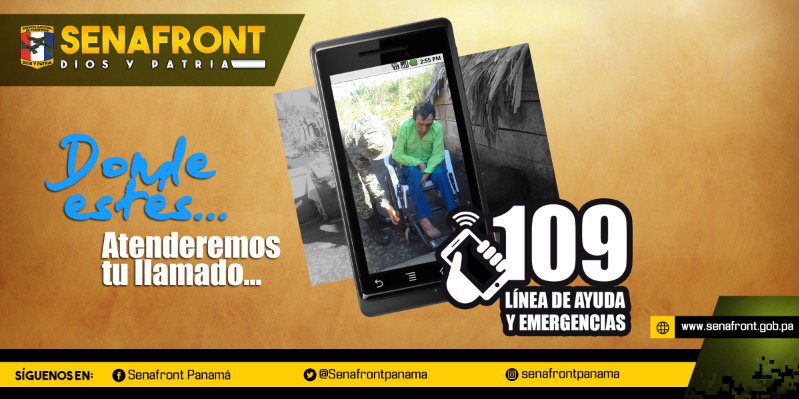 senafrontpanama's tweet photo. Somos garante de tu seguridad, recuerda #Marcar109 línea directa las 24 horas al día, estamos para ayudarte #Emergencias #Denuncias #Ayuda https://t.co/WJJfqswEqp