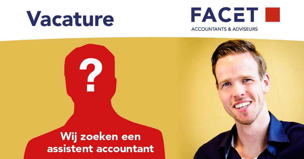 FACETacc's tweet photo. WIJ ZOEKEN EEN ASSISTENT ACCOUNTANT!
Wij bieden jou een plezierige werkomgeving waarin je start met een gevarieerd pallet aan werkzaamheden. #vacature Ook zorgen wij ervoor dat je kennis maakt met het zo gevarieerde #accountancy vak. https://t.co/PmuFDQJWFo https://t.co/elFnW7pq3m