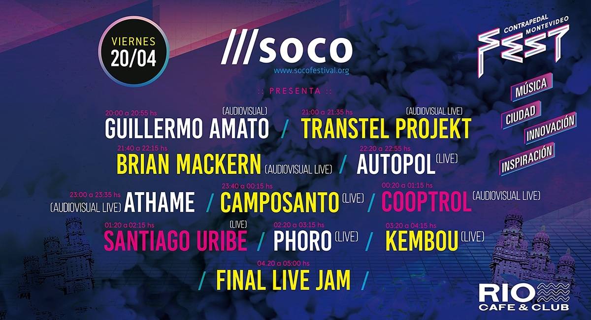 ¡Reserva la fecha! Viernes 20 desde las 20pm. #SOCOFestival en el #Festcontrapedal2018. Programación electrónica experimental en @riocafeyclub #Baraton #Lanuevalatinoamerica <a href="/socofestival/">soco festival</a>