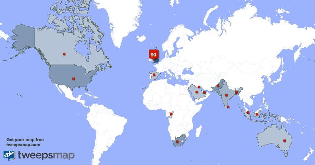 I have 2 new followers from South Africa last week. See tweepsmap.com/!Fight4Cricket