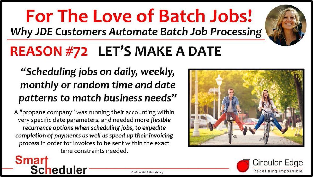 Wish you had more flexibility when scheduling batch jobs? See why #JDE customers automate batch job processing in <a href="/christyLaCurl/">Christy LaCurelle</a>’s #ForTheLoveOfBatchJobs series &amp; catch a <a href="/smartscheduler/">Smart Scheduler</a> demo at #C18LV ow.ly/tDdq30jjtjC #HappyUsers #HappyCNCs #GoodTimesWithJDE