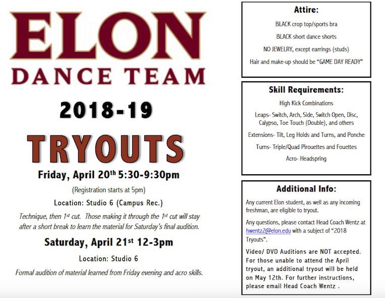Don’t forget to mark your calendars, tryouts are right around the corner on April 20th &amp; 21st! We look to forward to seeing all the new talent that comes out to tryouts this year! 🔥👯‍♀️ #elonphoenix