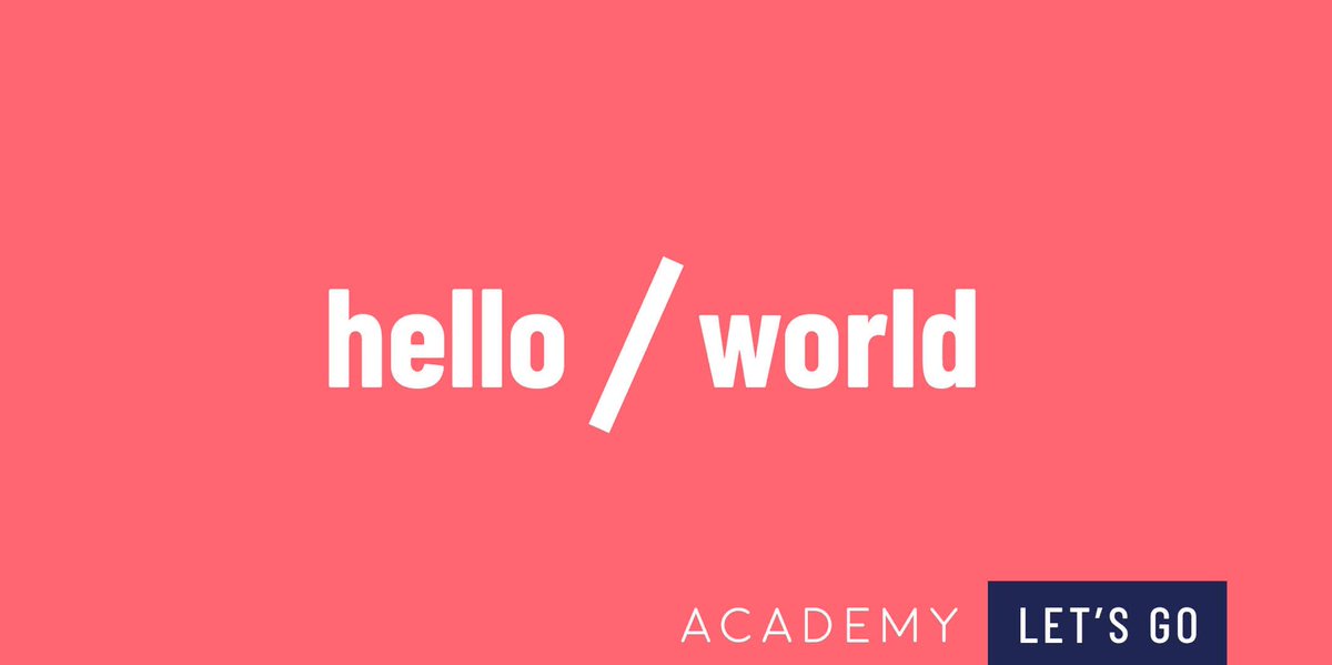 [ACADEMY] Hello world. 

bit.ly/2q4WaZs