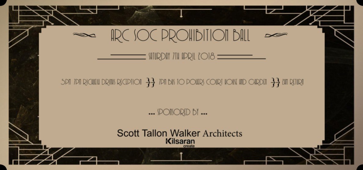 Kilsaran's tweet image. We are delighted to be one of the main sponsors at the annual UCD Architecture Society Ball. This years theme is Prohibition and it will take place on the 7th of April, in Powerscourt Estate, Enniskerry, Co. Wicklow. #kilsarancreate #studentarchitecture #UCD #ideastakingshape