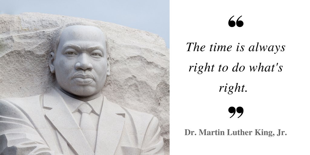MHEducation's tweet image. "The time is always right to do what's right." -Dr. Martin Luther King, Jr. | January 15, 1929 -- April 4, 1968

#MLK50 #WednesdayWisdom #edchat #civilrights #service