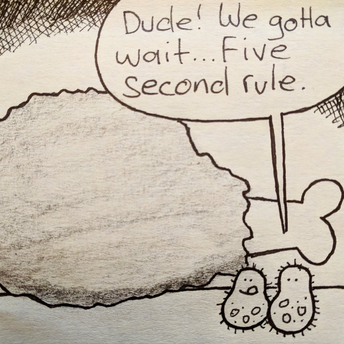 *Germs shown may not be actual size.
#dailydoodle #funny #comic #fivesecondrule #germs