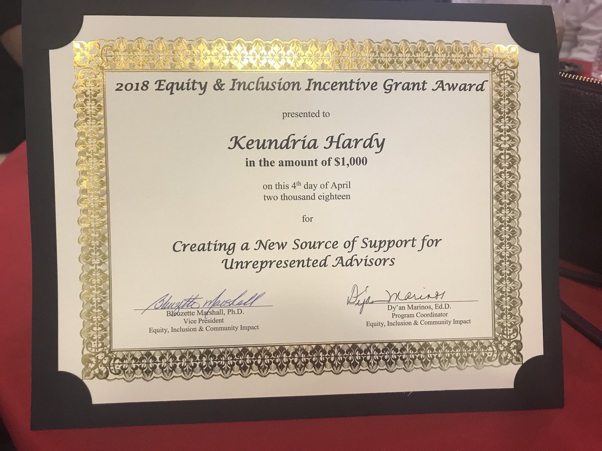 Pathways Advisor Kea Hardy won a grant for her work on creating Advisors of Color (AOC) affinity group!  CONGRATS KEA!! 🎉