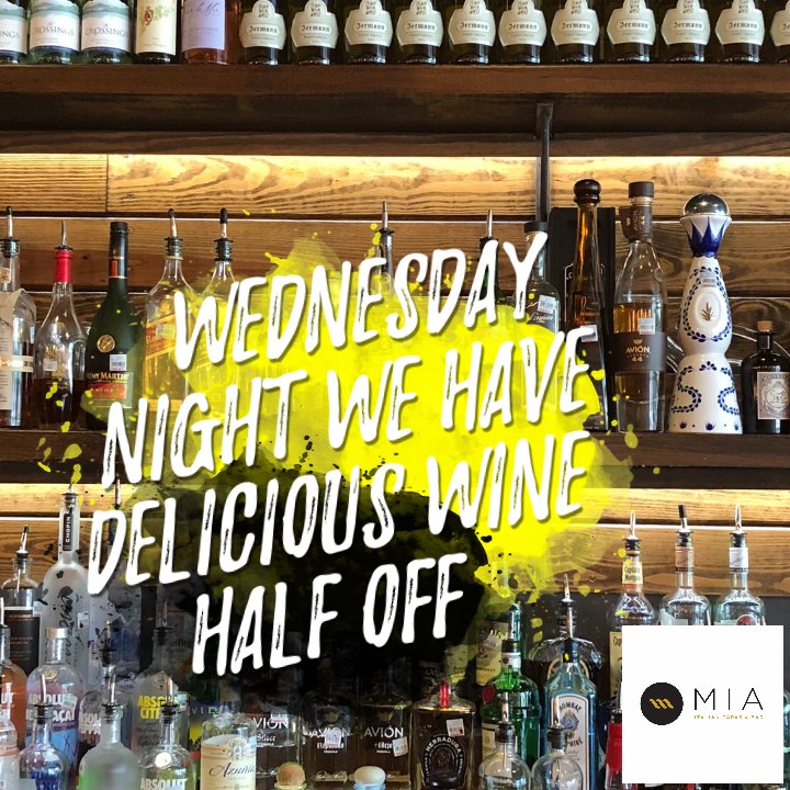 Wednesday night is calling for delicious wine. Half off all night long