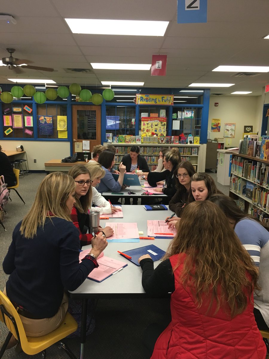 GriffinJess's tweet photo. 1st grade teachers processing on new ELA standards! Gearing up for next year already! So proud of this group, they always work so hard! #EmporiaProud https://t.co/wKPnfH6FtC