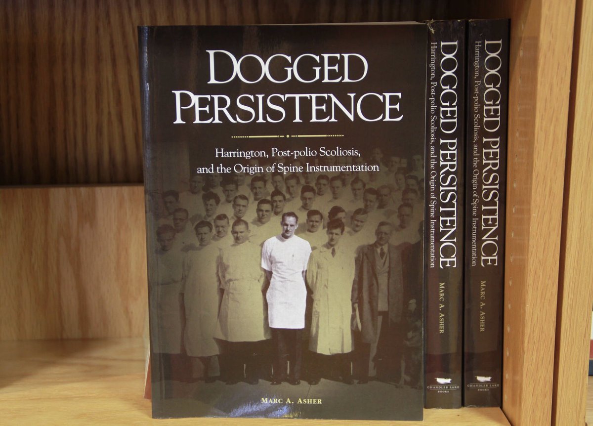 KUBookstore's tweet image. “Dogged Persistence” is a novel by #KUGrad Marc A. Asher, written about KU Grad Paul R.Harrington, and how he forever changed spine surgery. Pick up a copy at #JayhawkInkKU or the #KUMed Bookstore today. 💉📖

Also sold online ➡️ bit.ly/DoggedPersiste…