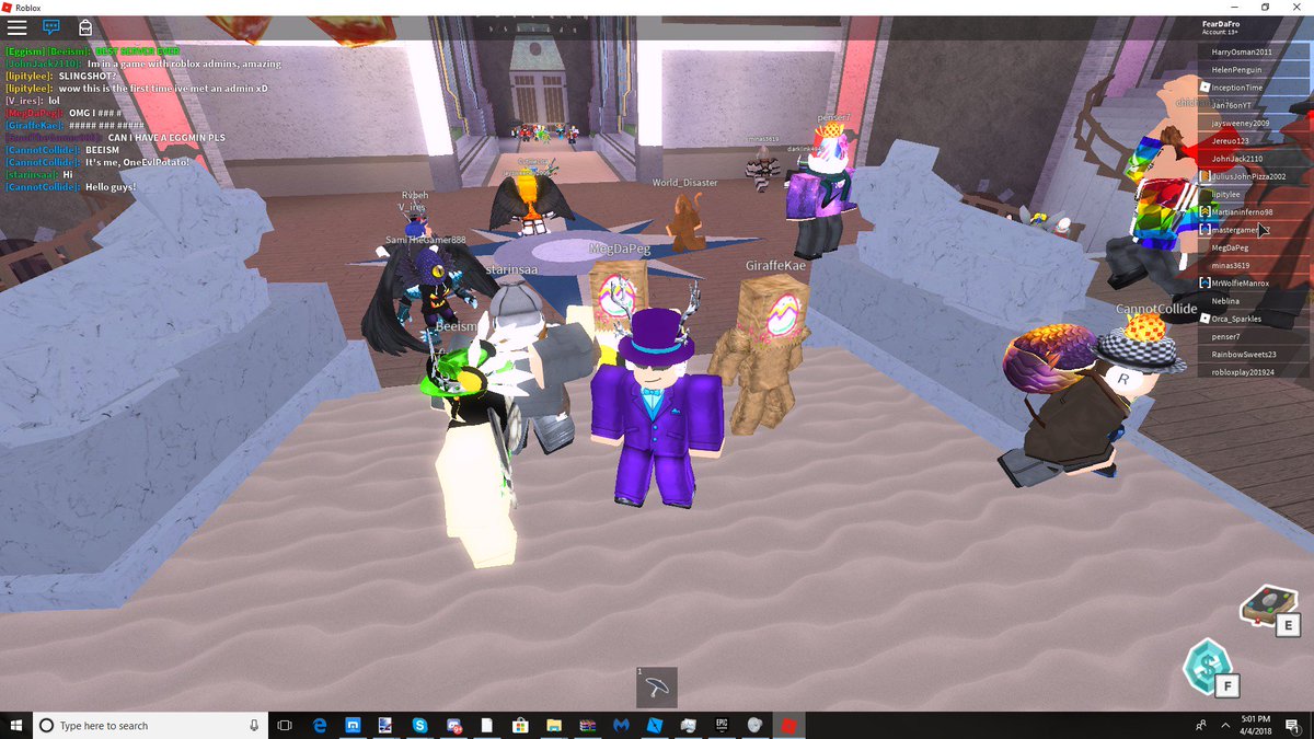 FrizzBLOX's tweet photo. And moments later... @BeeismRblx @inceptiontime @orca_sparkles all come in to meme. Thanks for the eggmin! https://t.co/6JO2mMjitR